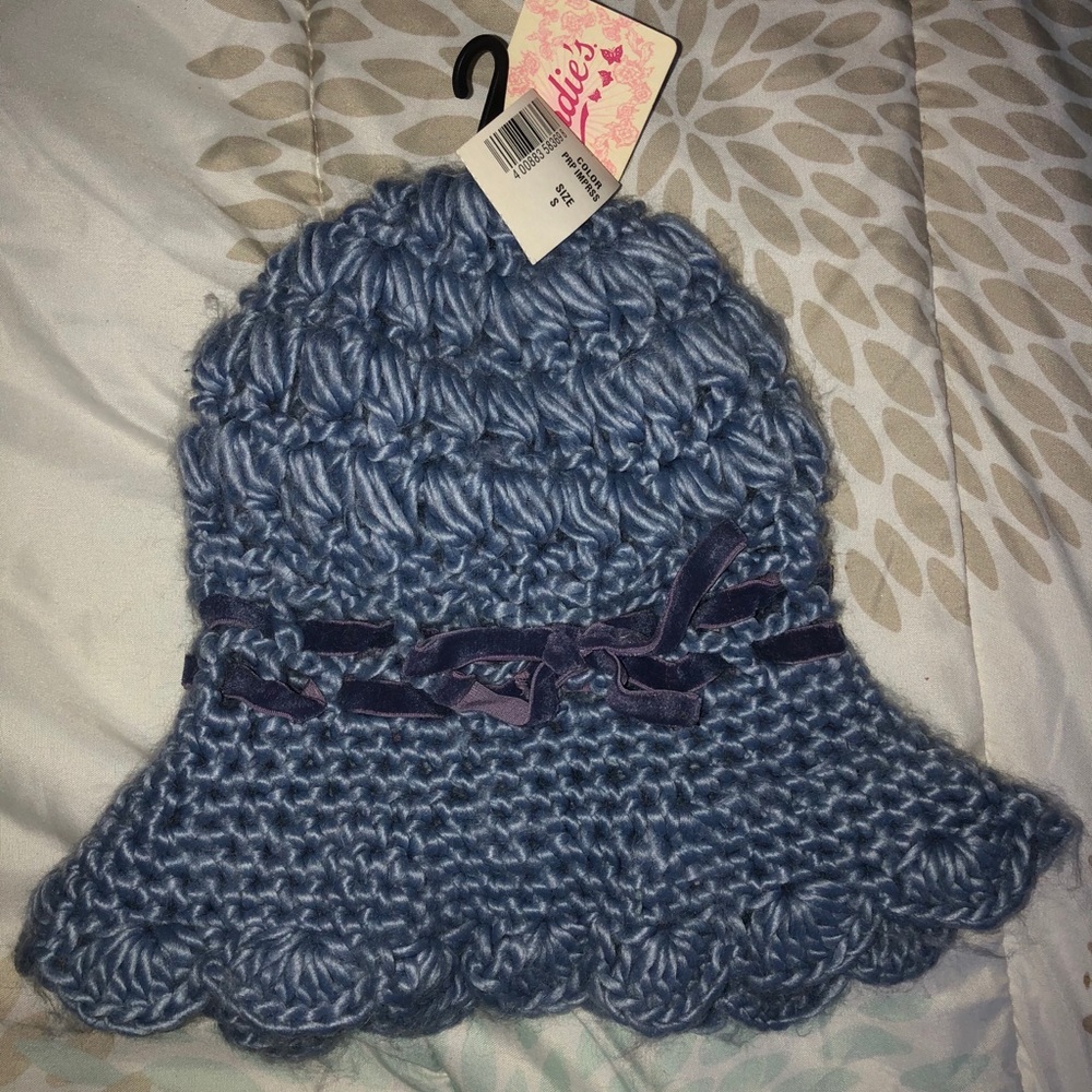 Knitted blue hat